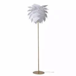 DybergLarsen Dyberg Larsen PineApple Medium Hvid Gulvlampe Med Messing Base