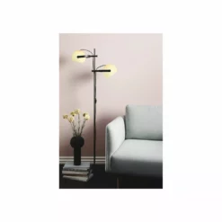 Alternative view of Halo Design D.C Gulvlampe 2L Ø18 E27, Opalic M. Eg-Sort