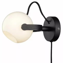 Halo Design D.C Væglampe Ø12 G9, Opalic M. Eg-sort