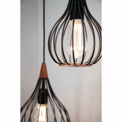 Halo Design DROPS Pendel Ø30 /sort/mørk-træ 6 Halo Design DROPS Pendel Ø30 /sort/mørk-træ -Indendørs Belysning Salgsbutik halo design drops pendel 30 sortmrk trae 1
