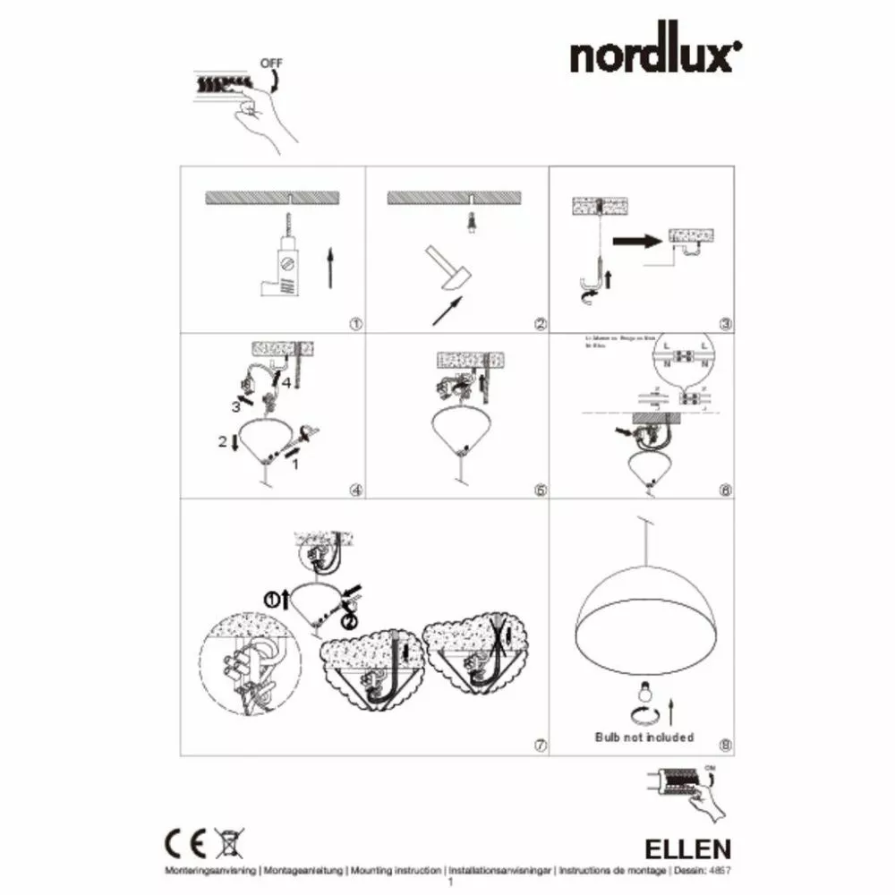 Nordlux Ellen 40 Pendel E27 Sort Lampe 7 Nordlux Ellen 40 Pendel E27 Sort Lampe - Billede 5