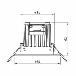 Alternative view of Philips Signify Philips Abrosa LED Funktionel Indbygningsspot I Hvid - SL263 RD 068 9W 27K W HV IP44 3P