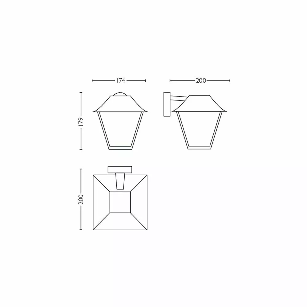 Philips Signify Philips Alpenglo Udendørsvæglampe I Antracit Grå - 1x60W HV 4 Philips Signify Philips Alpenglo Udendørsvæglampe I Antracit Grå - 1x60W HV - Billede 2