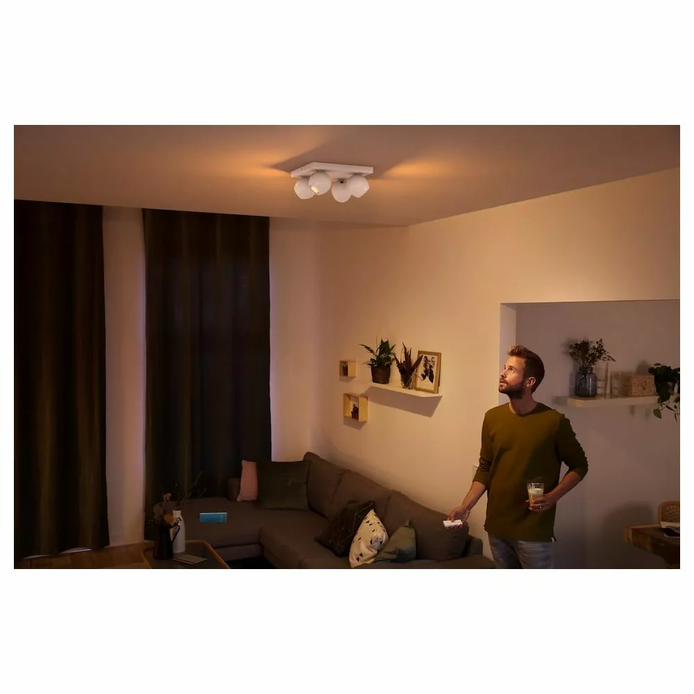 Philips Hue Buckram Hue Plate/spiral White 4x5W 230V White Ambience 5 Philips Hue Buckram Hue Plate/spiral White 4x5W 230V White Ambience - Billede 3