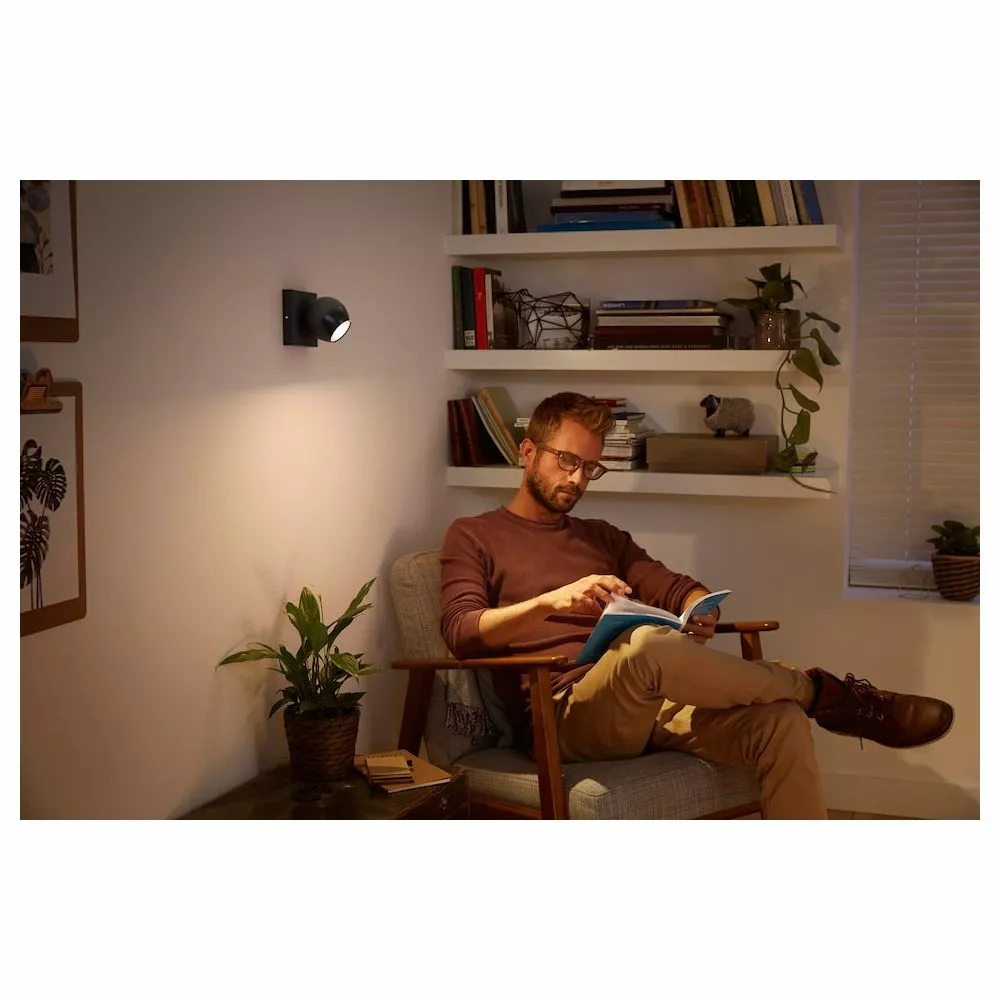 Philips Hue Buckram Hue Single Spot Black 1x5W 230V White Ambience 5 Philips Hue Buckram Hue Single Spot Black 1x5W 230V White Ambience - Billede 3
