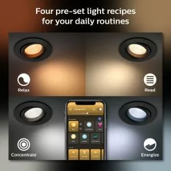 Philips Hue Centura Hue Recessed R. Sort 1x5.7W - 929003045401 24 Philips Hue Centura Hue Recessed R. Sort 1x5.7W - 929003045401 -Indendørs Belysning Salgsbutik philips hue centura hue recessed r sort 1x57w 929003045401 3