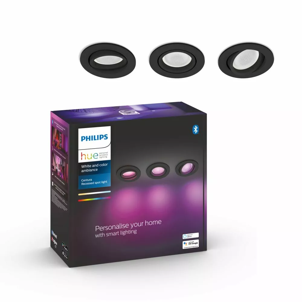 Philips Hue Centura Hue Recessed R. Sort 3x5.7W - 929003045501 17 Philips Hue Centura Hue Recessed R. Sort 3x5.7W - 929003045501 - Billede 15