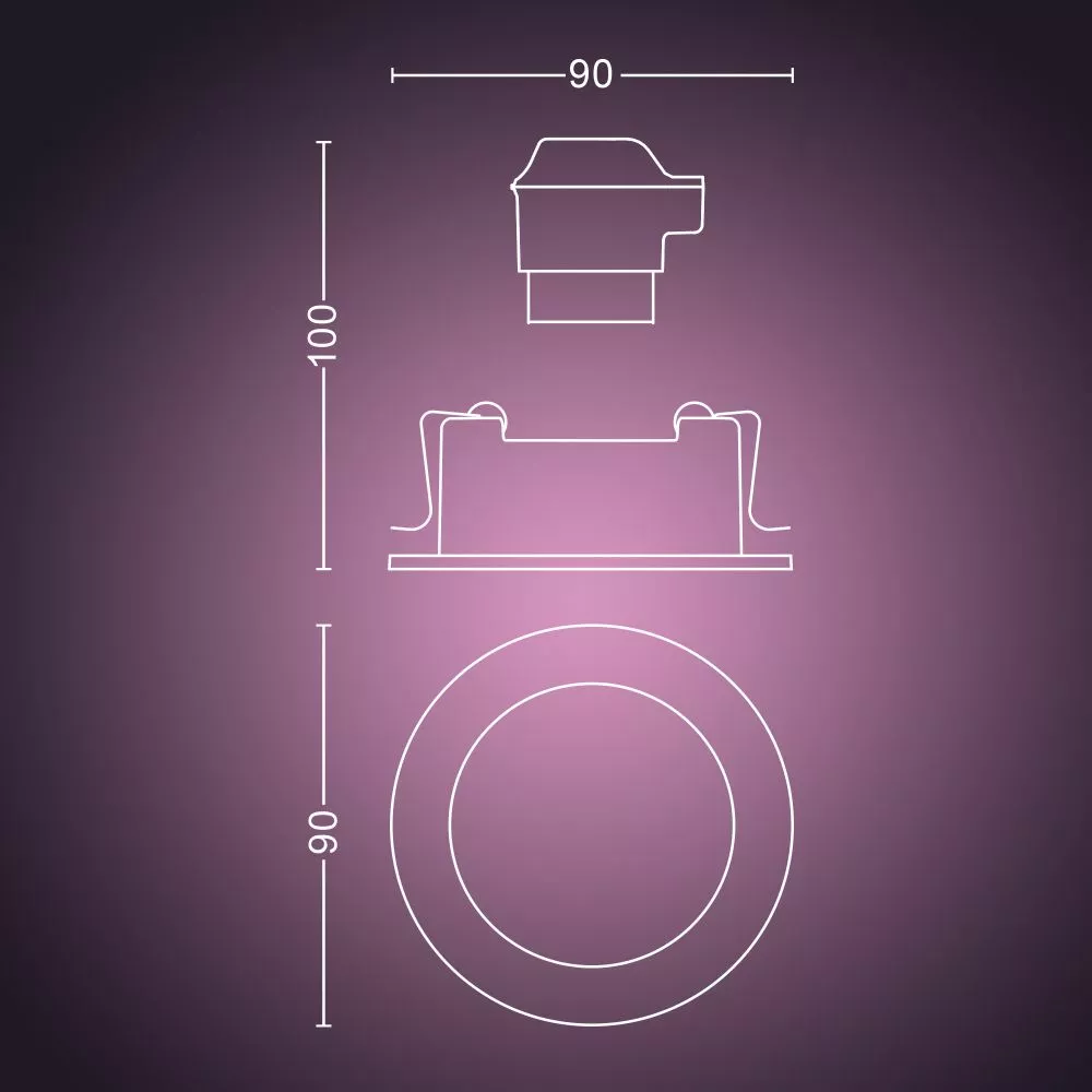 Philips Hue Centura Hue Recessed R. Sort 3x5.7W - 929003045501 10 Philips Hue Centura Hue Recessed R. Sort 3x5.7W - 929003045501 - Billede 8
