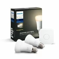 Philips Hue White 9W A60 E27 Startsæt 2 Pærer