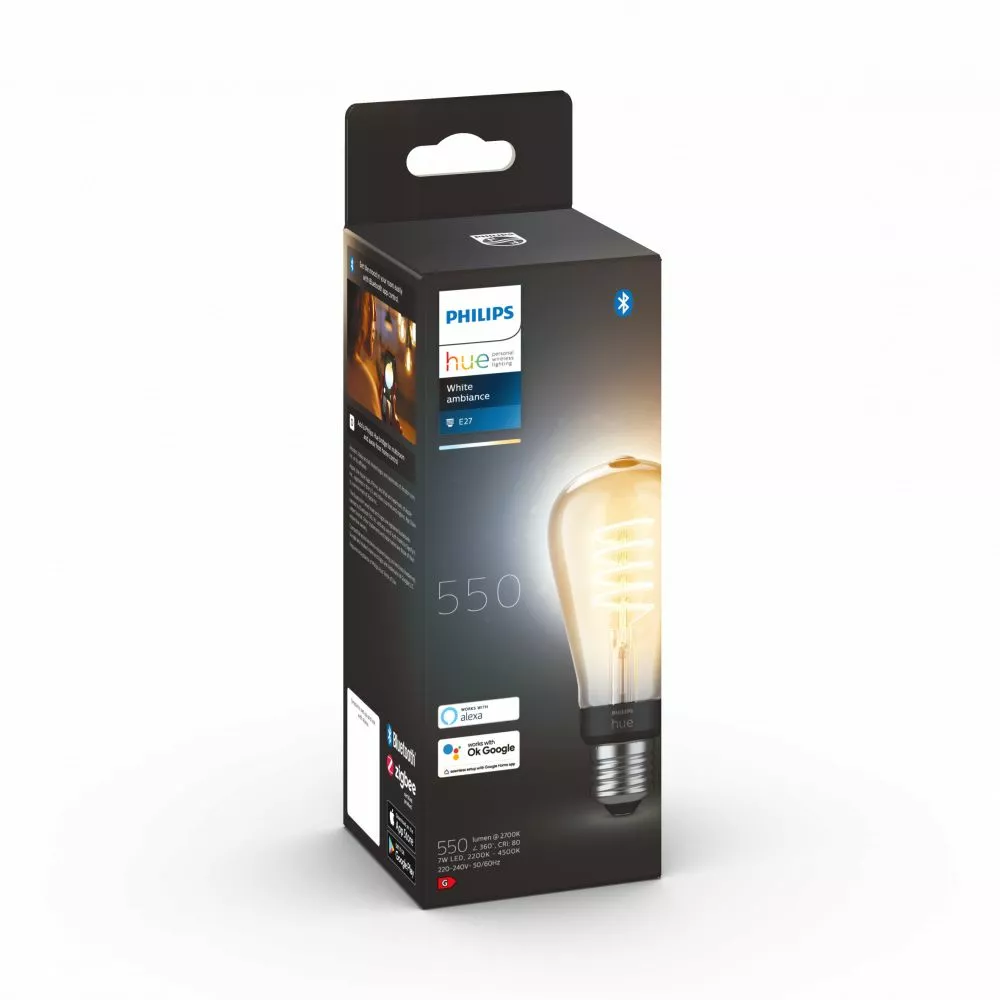 Philips Hue White Ambience 7W Fil ST64 R E27 - 929002477701 4 Philips Hue White Ambience 7W Fil ST64 R E27 - 929002477701 - Billede 2