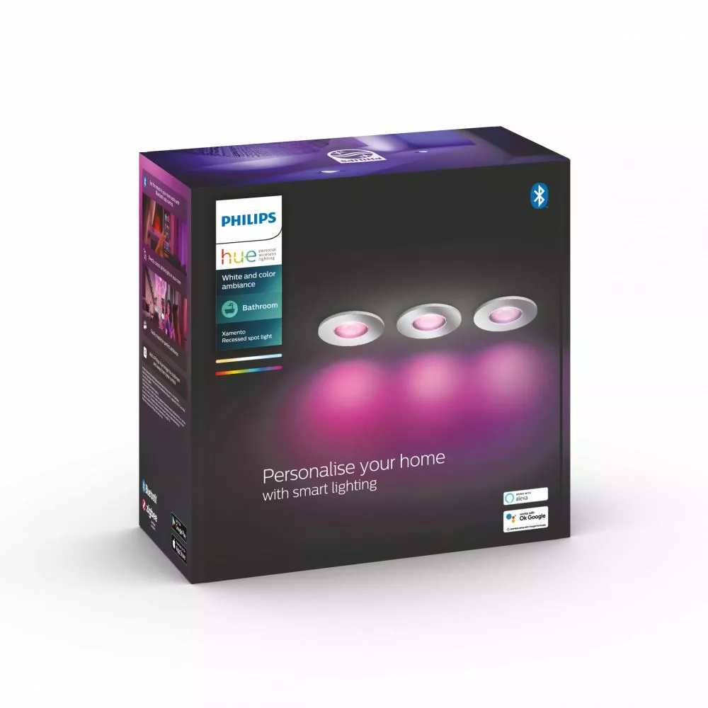 Philips Hue Xamento Hue Recessed Chrome 3x5.7W - 929003074801 7 Philips Hue Xamento Hue Recessed Chrome 3x5.7W - 929003074801 - Billede 5