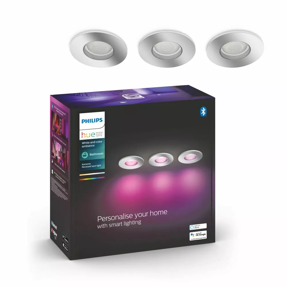 Philips Hue Xamento Hue Recessed Chrome 3x5.7W - 929003074801 3 Philips Hue Xamento Hue Recessed Chrome 3x5.7W - 929003074801