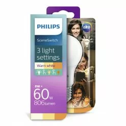 Alternative view of Philips Signify Philips LED 60W SceneSwitch Standard Varm Hvid Mat 3 Skift E27 1 Stk - 8718696588840