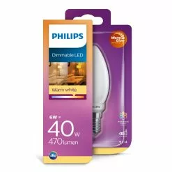 Alternative view of Philips LED Glas Kerte 40W E14 Warm Glow Mat Dæmpbar 1 Stk - 8718699697198