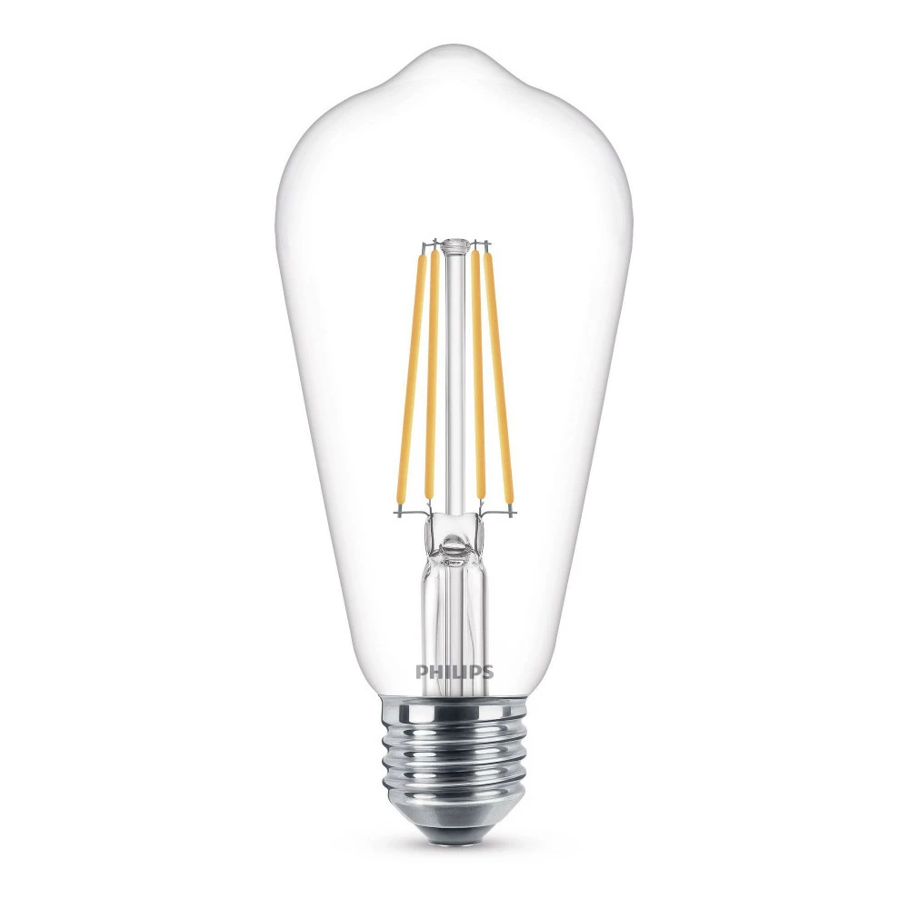 Philips LEDClassic Filament 60W ST64 E27 Varm Hvid Klar Ikke Dæmpbar 1 Stk - 8718696742433 3 Philips LEDClassic Filament 60W ST64 E27 Varm Hvid Klar Ikke Dæmpbar 1 Stk - 8718696742433