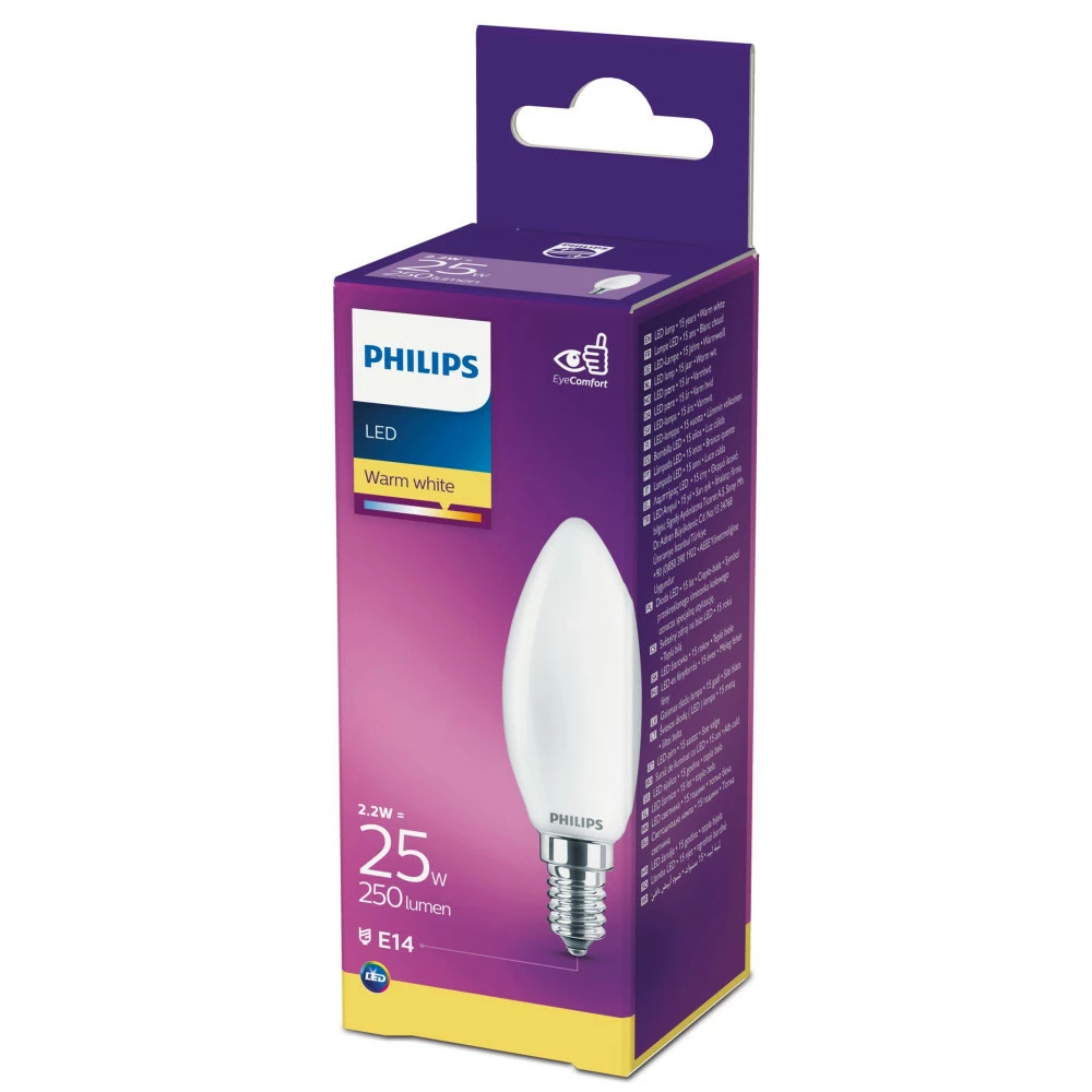 Philips LEDClassic Kerte 25W E14 Varm Hvid Mat Ikke Dæmpbar 1-stk - 8718699665449 4 Philips LEDClassic Kerte 25W E14 Varm Hvid Mat Ikke Dæmpbar 1-stk - 8718699665449 - Billede 2