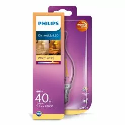Alternative view of Philips LEDClassicFilament 40W Kerte Med Bøjet Top E14 Varm Hvid Klar Dæmpbar 1 Stk - 8718699645984