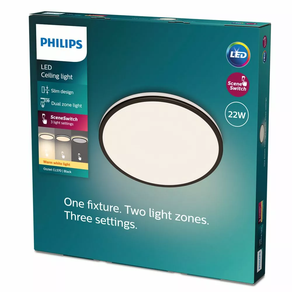 Philips Signify Philips Ozziet Funktionel LED Loftlampe I Sort Plastik - CL570 RD 22W 27K B HV 06 Rustfritstål 5 Philips Signify Philips Ozziet Funktionel LED Loftlampe I Sort Plastik - CL570 RD 22W 27K B HV 06 Rustfritstål - Billede 3