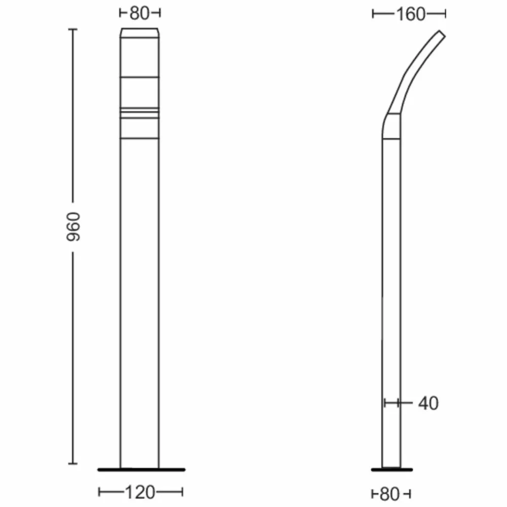 Philips Signify Philips Splay Post LED Udendørslampe I Antracit Grå 12W 27K HV 4 Philips Signify Philips Splay Post LED Udendørslampe I Antracit Grå 12W 27K HV - Billede 2