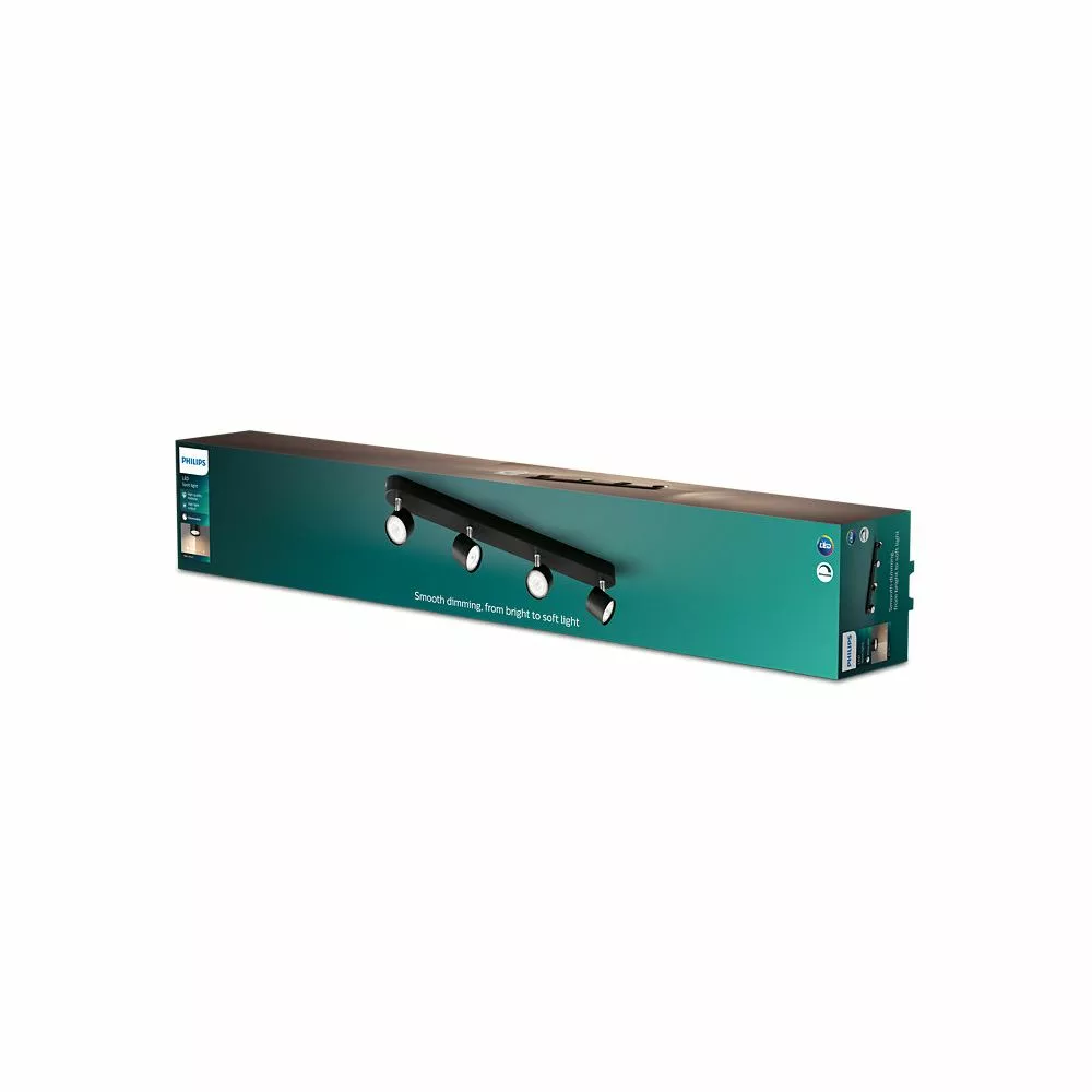 Philips Signify Philips STAR LED Påbygningsspotslampe I Sort - 4x4.5W SELV Dim 5 Philips Signify Philips STAR LED Påbygningsspotslampe I Sort - 4x4.5W SELV Dim - Billede 3